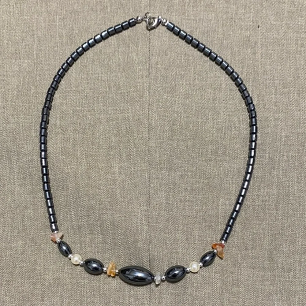 Vintage Hematite Beaded Necklace
